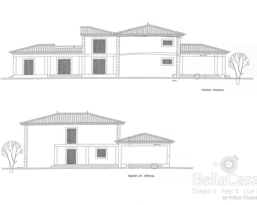 Exklusive Rohbau Villa in Hügellage mit Meerblick, Es Trenc